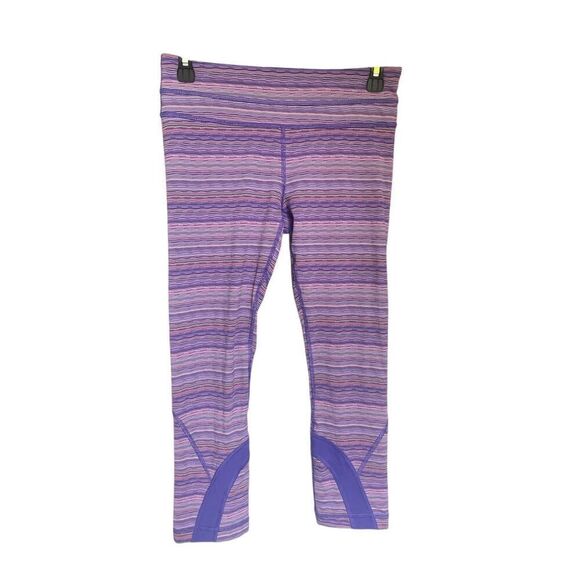 Lululemon Inspire Crop ll Capri leggings Space Dye Purple 6 - Picture 2 of 16